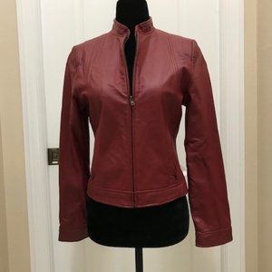 Leather Jacket Red - Size EU 34